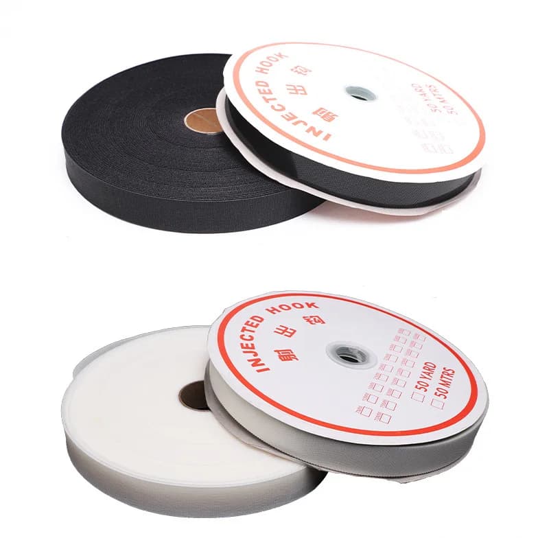 Bianco nero senza colla ganci loop Tape Soft Safe Baby Fastener Tape trasparente 20/25/30/38/50mm per accessori da cucire 50yards