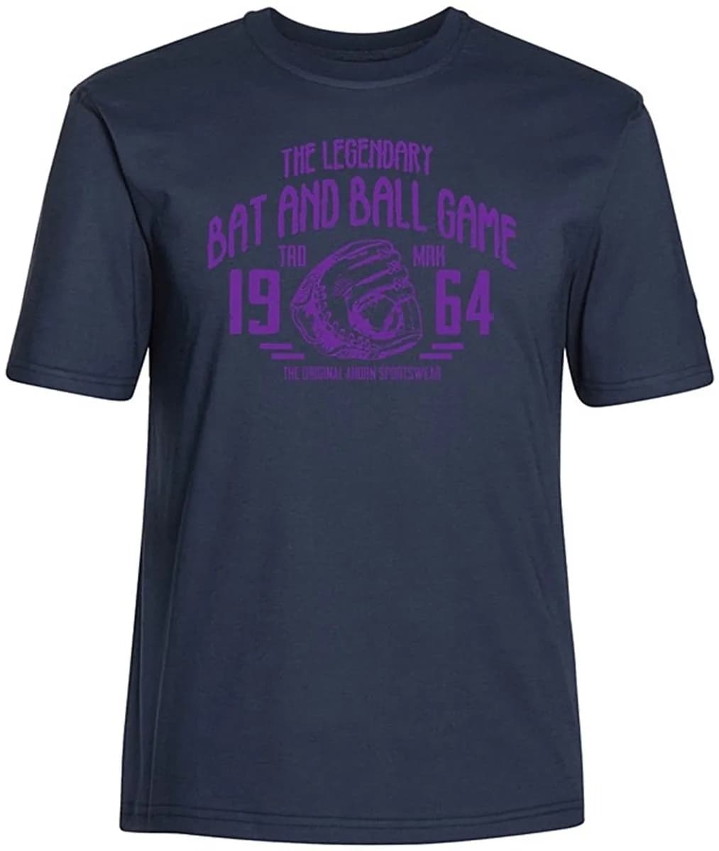 T-shirt Plus Size MAPLE SPORTSWEAR Legandary Ball Game viola blu scuro 3XL-10XL