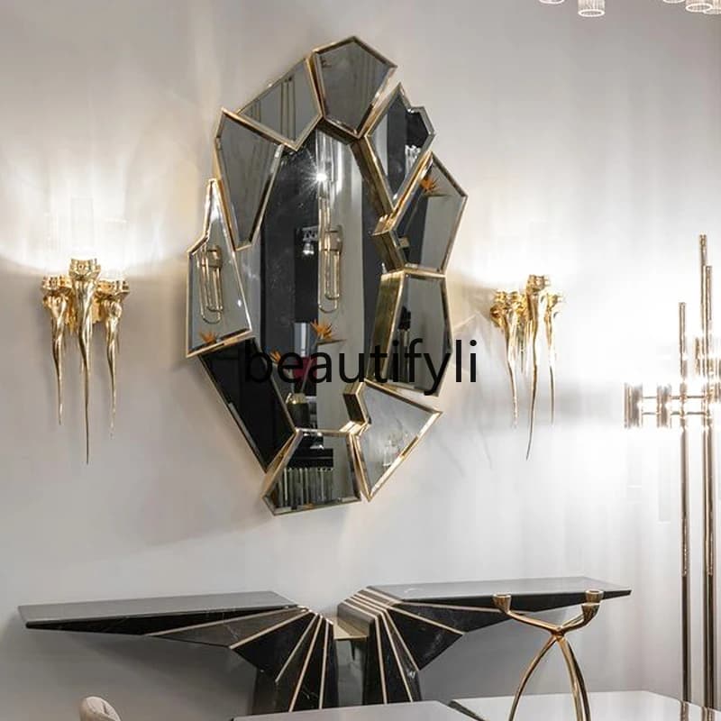 Specchio decorativo da parete per ingresso di fascia alta Specchio irregolare per bagno in stile francese