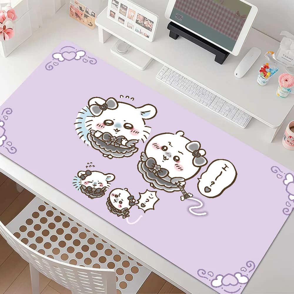 Anime Carton C-Chiikawa-S M-momonga Mouse Pad Anti Slip Rubber Edge Locked Thickened Laptop Gaming Desk Mat
