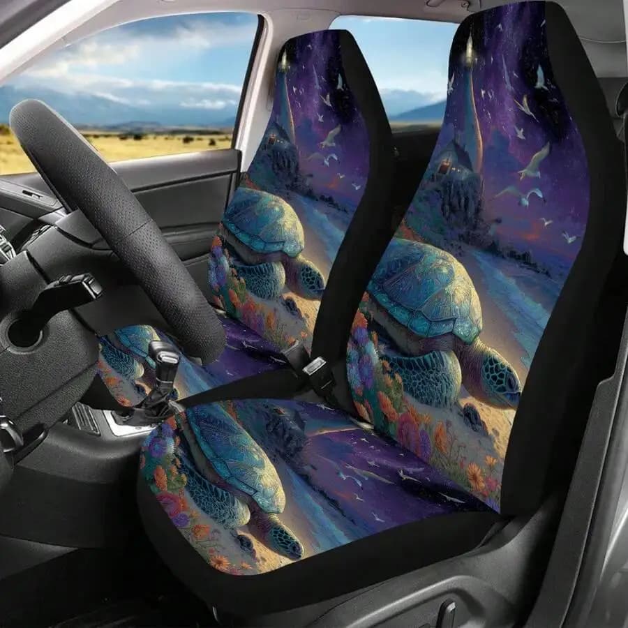 Lighthouse Turtle Dream Print Car Seat Covers For Front Seats SUV Sedan Auto Interior Protector