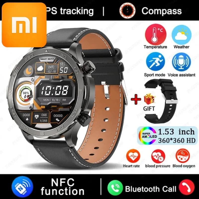 Xiaomi 2026 Smartwatch con Chiamata Bluetooth per Uomo, Compatibile con Huawei, Schermo AMOLED HD Grande, Cardiofrequenzimetro, Impermeabile IP68, GPS, Orologio Sportivo Intelligente