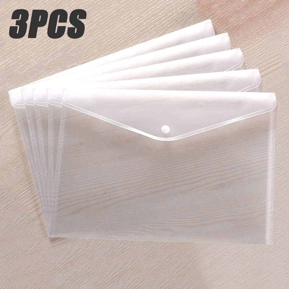 1-3PCS Cartelle di documenti trasparenti Buste di archiviazione trasparenti Buste di stoccaggio Buste di plastica impermeabili Organizzatori di archiviazione A4