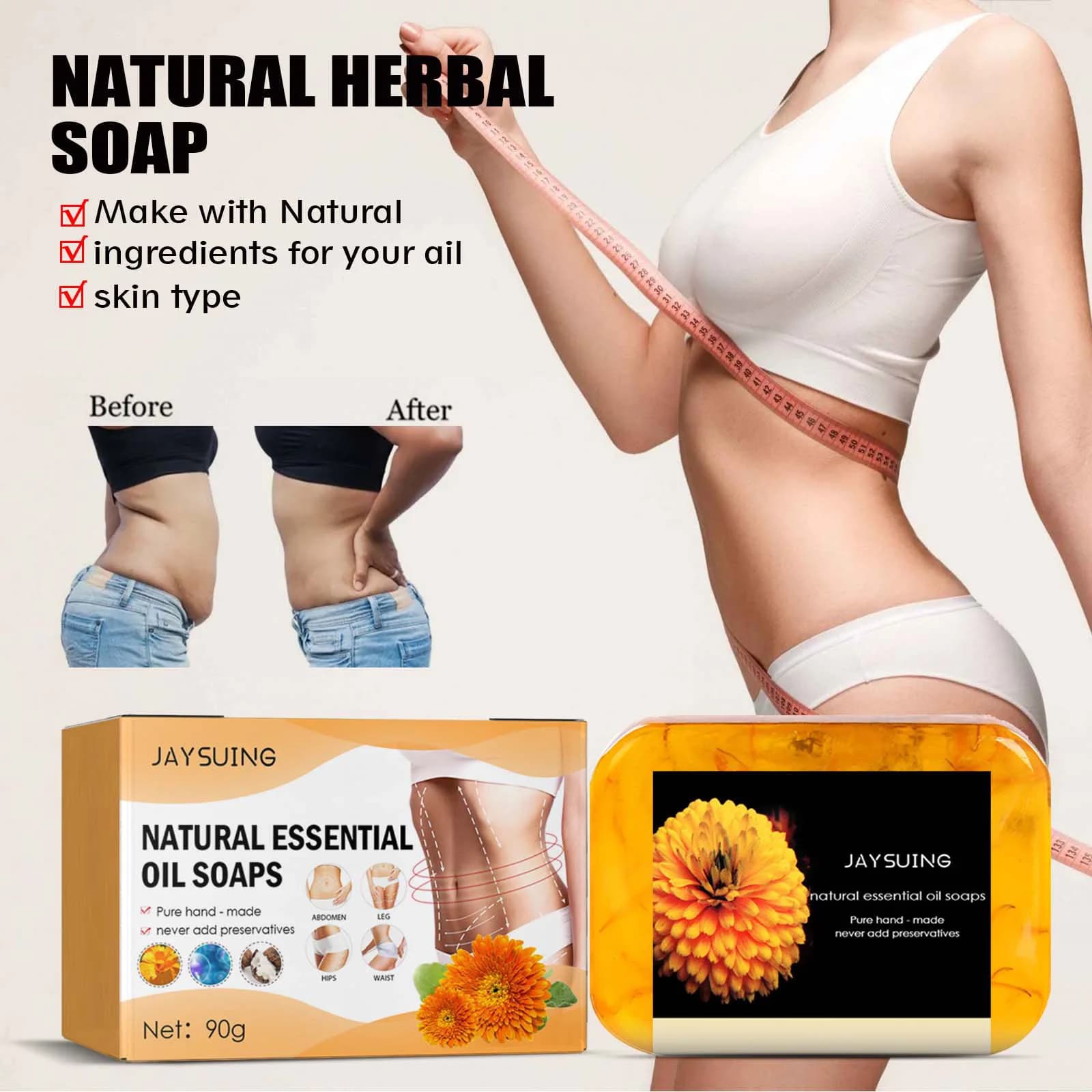 Sapone alla Calendula - Sapone Naturale e Biologico Anti-Cellulite, Dimagrante, Brucia Grassi, Rinfrescante per Tutto il Corpo