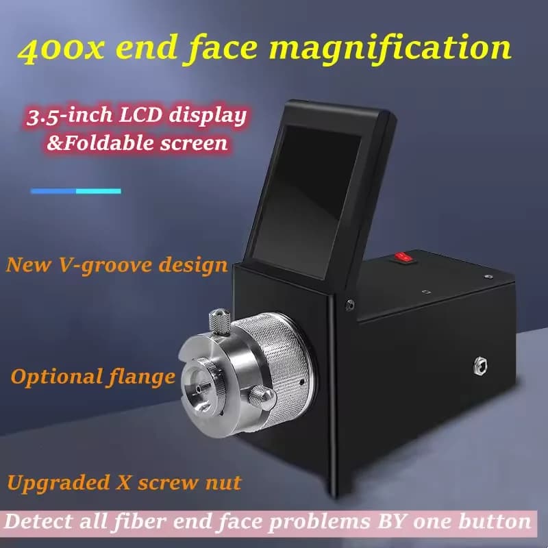 Sonda ad alta precisione 400x NUOVO microscopio per ispezione in fibra ottica Video microscopio in fibra Monitor per schermo di ispezione facciale