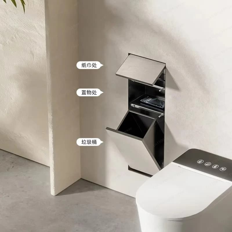304 Stainless Steel Recessed Wall‑Mounted Toilet Paper Holder, Tissue Box for Bathroom Hotel Use