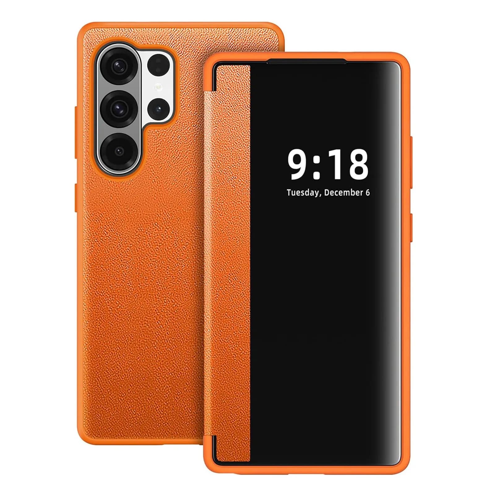 High End Business Smart View Flip Leather Case for Samsung Galaxy S26 Ultra S26+ S25 S24 S23 Ultra Anti Drop Protection Cover