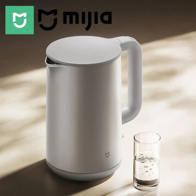 XIAOMI MIJIA Electric kettles S1, double wall, 1800 W, 4 safety, 316L stainless steel for food use, 1.7 L water kettle, CN version with adapter
