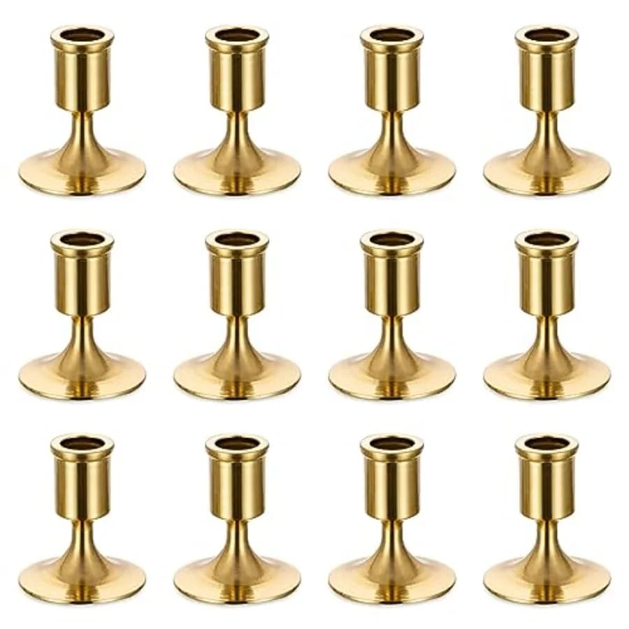 Candlestick Taper Candle Holders - Gold Candle Stick Candle Holder Bulk Decorative Table Centerpiece for Wedding Reception Chri