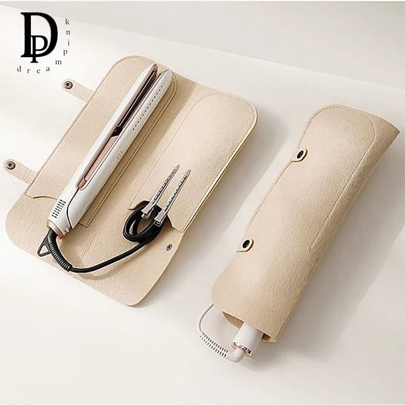 Storage bag for iron hair curlers, hair plate, thermal insulation and anti-scotting bag, portable travel bag, woman cosmetic bag