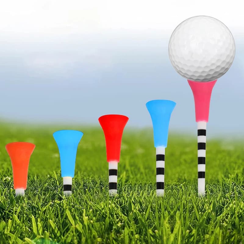 10PCS Golf Nail TEE Plastic Tee 83mm Rubber Sleeve Soft Rubber Sleeve Serves Golf Tee New Ball Support.