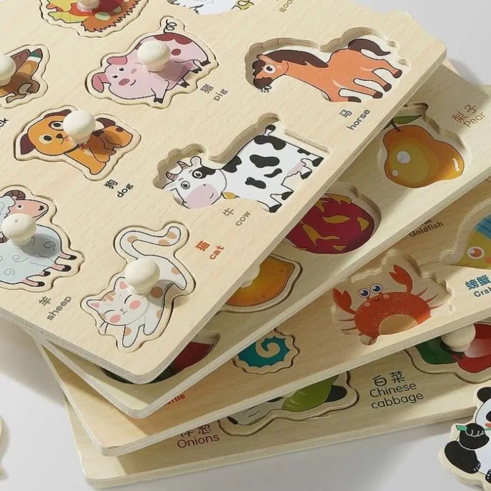 Fashion Wooden Cognitive Alphabet Letters Vehicle Montessori Fruits Early-education Teaching Aids Tangram Jigsaw