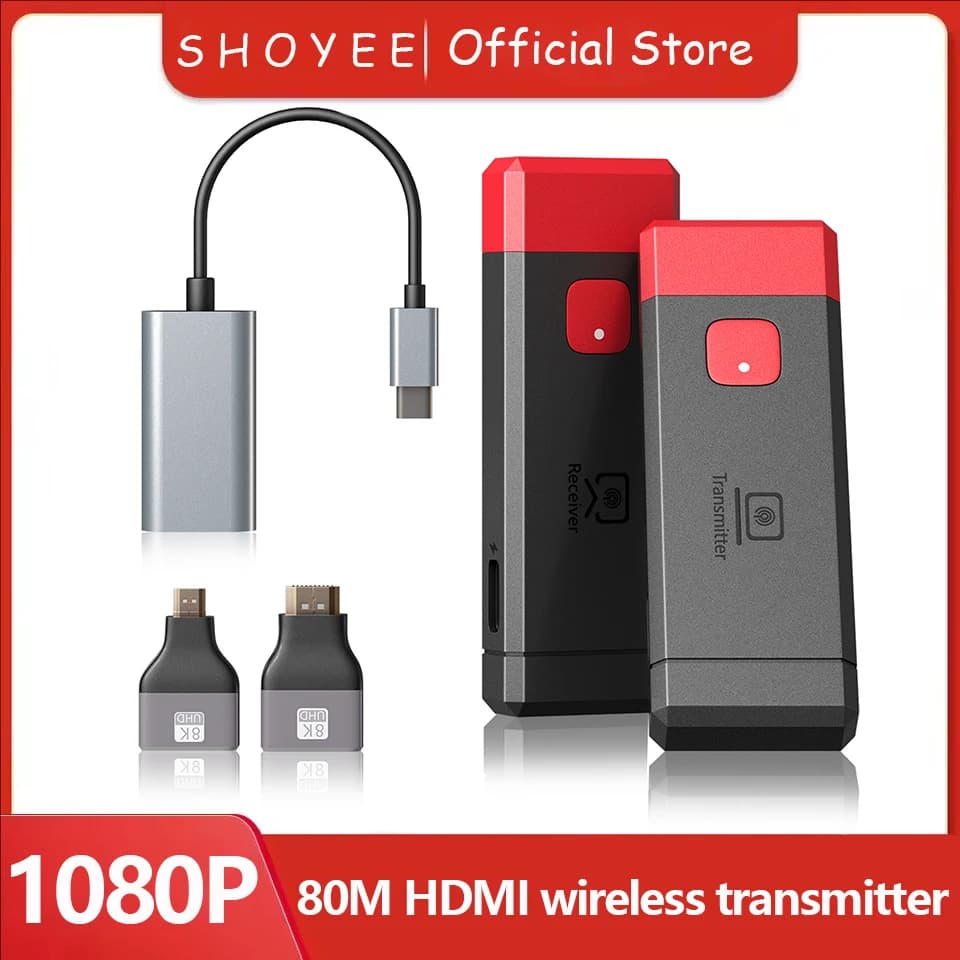 Kit estensore video wireless compatibile con HDMI, trasmettitore e ricevitore, adattatore dongle per TV, per collegare PC, fotocamera, laptop a monitor TV