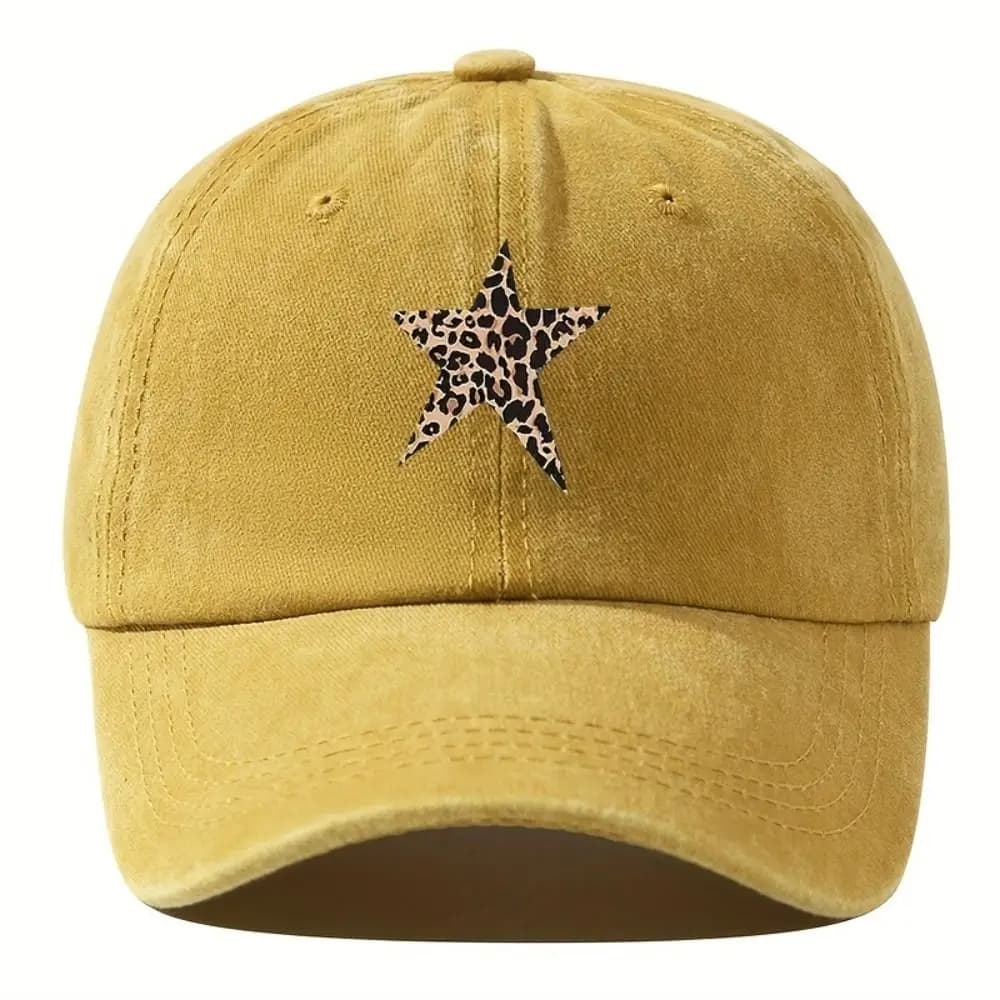 Cappellini da Baseball con Protezione Solare, Stampa Leopardata e Design a Stella, Cappelli Regolabili Traspiranti per Golf e Pesca