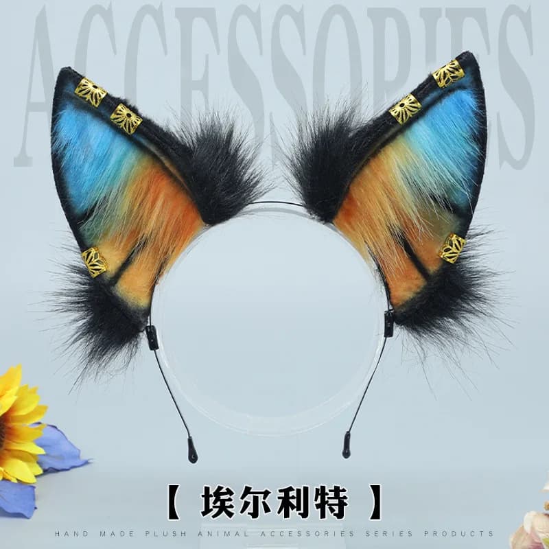 Fascia per capelli con orecchie di lupo in peluche, accessorio per cosplay a tema post-apocalipico, per travestimenti e feste a tema fumetti