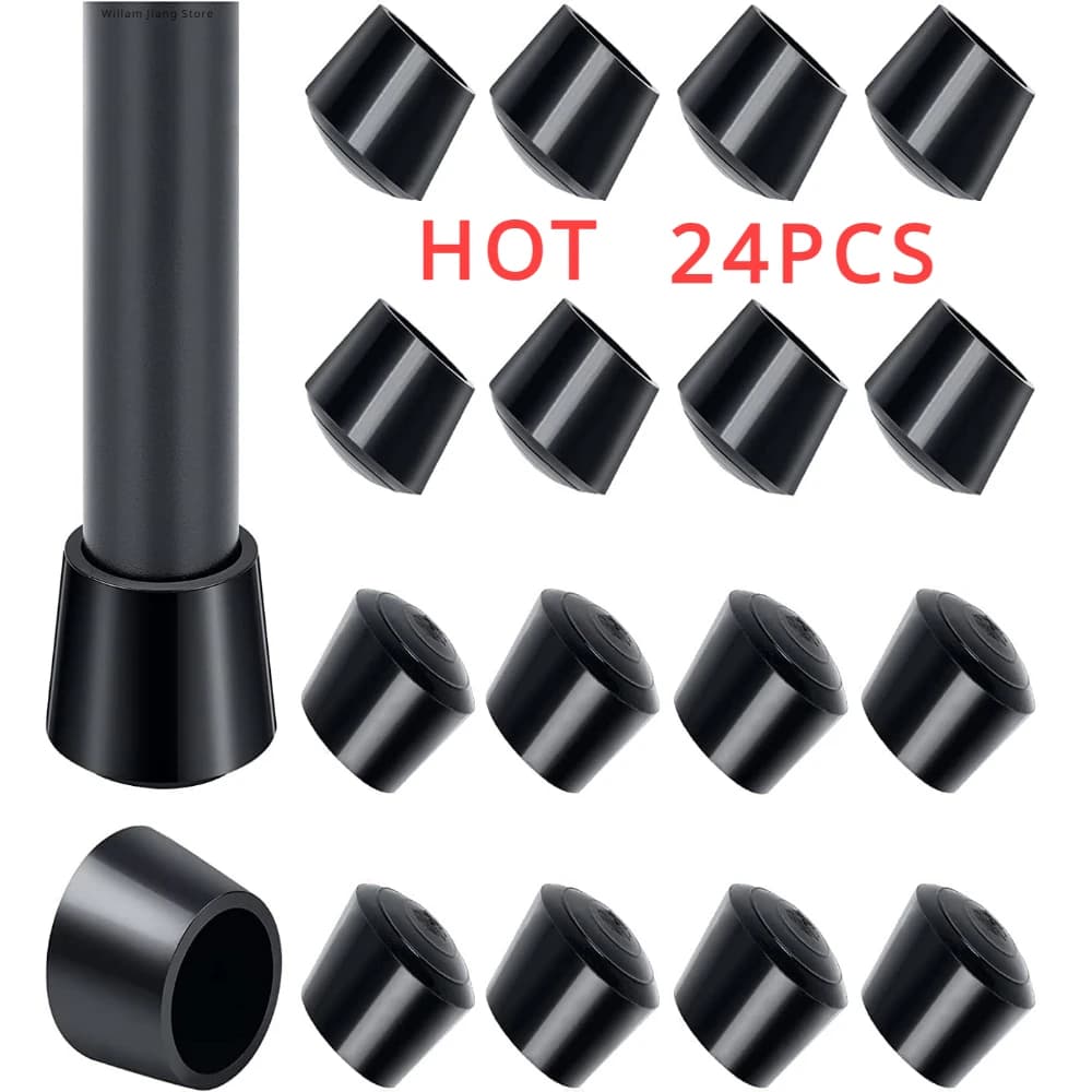 Coprigambe Rotondi in Gomma per Sedie 10/12/14/16/20/25mm, Tappi per Gambe di Mobili e Tavoli in PVC, Silenziosi, Antiscivolo, Protezione per Pavimenti