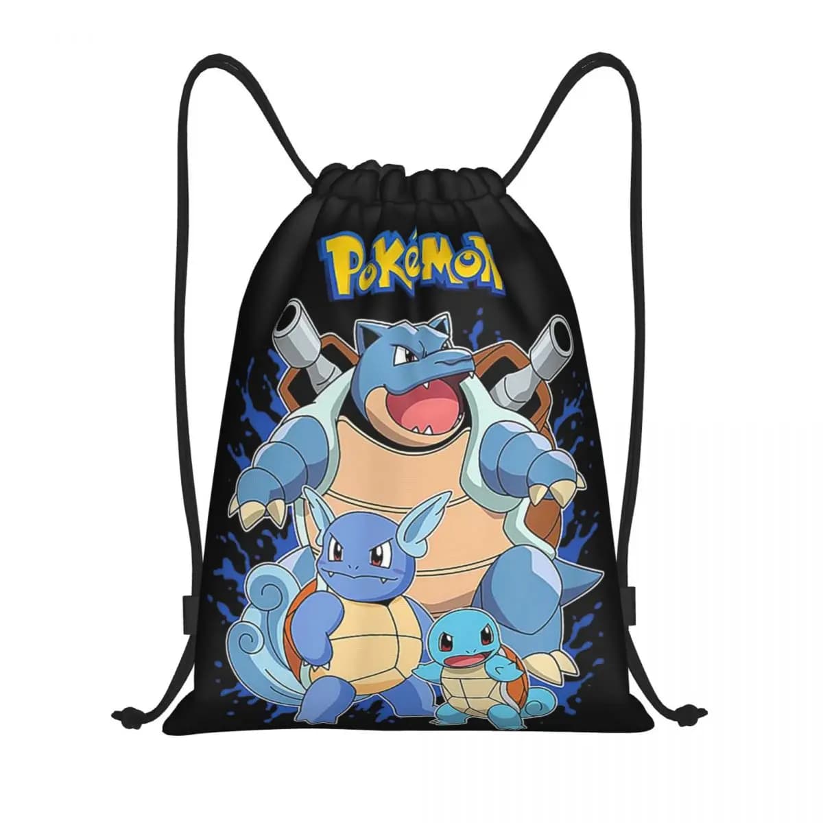 Pokemoned Squirtle Evolution Zaino con coulisse Zaino sportivo da palestra Borsa con cordino per la corsa