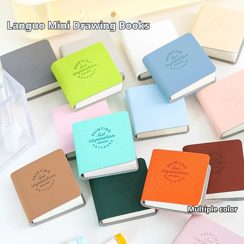 3/6/9/15Pcs Mini Drawing Book Languo Square Watercolor Sketchbook 200g 48Sheet Thick Painting Paper Work Relaxation Art Supplies