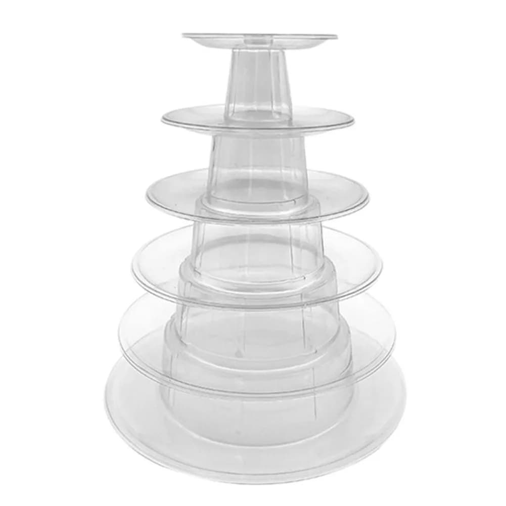Scaffale porta caramelle in PVC trasparente a 4/6 livelli, porta macarons portatile multifunzionale per matrimoni, feste di compleanno