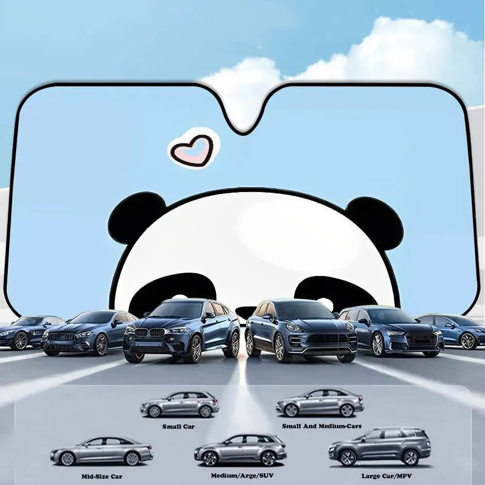 Parasole per Auto Panda Pieghevole per Parabrezza Anteriore 70x130cm Copertura per Finestrino Auto Riflettore di Calore