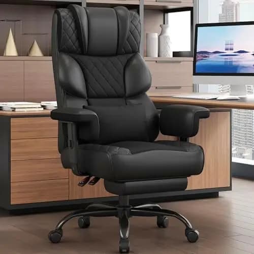Office Chair, Desk Chair with Soft Adjustable Armrests, Ergonomic High Back Gaming Chair with Lumbar Support, Executive