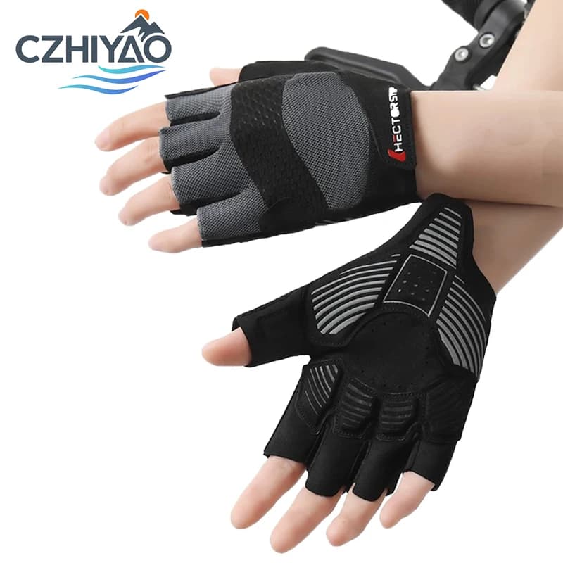 CZHIYAO Men Women Cycling Gloves Half Finger Touchscreen Anti-Slip Padded Breathable Workout Gloves for Gym Weightlifting