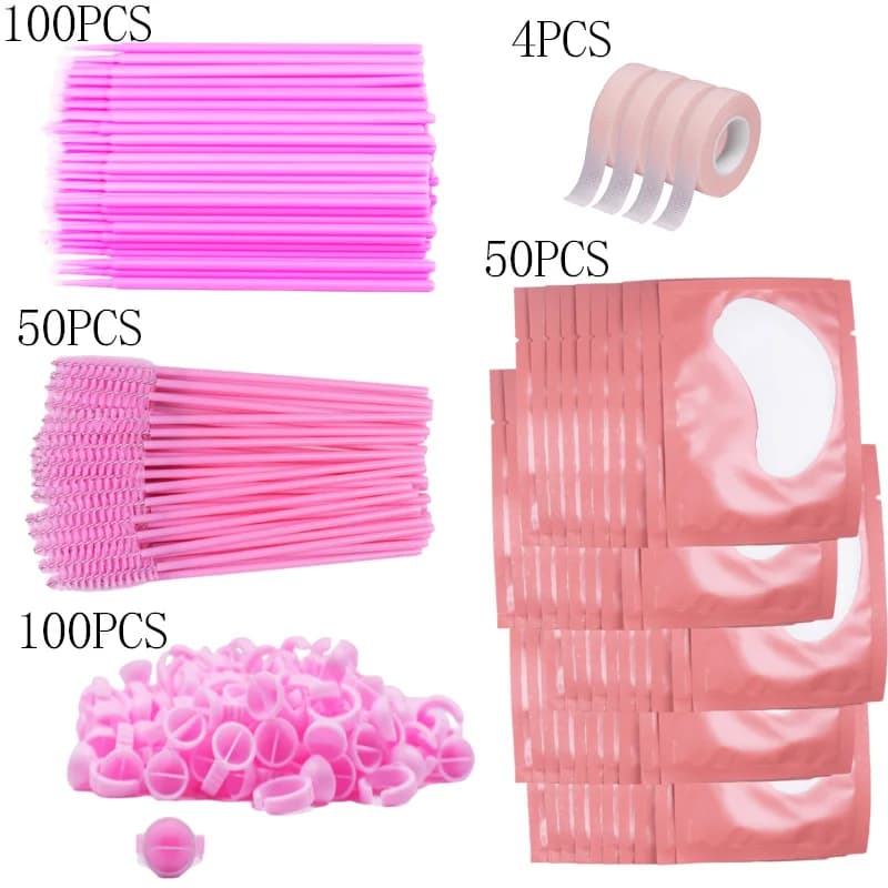 Supplies Set for Eyelash Extension Eyelashes Eyelashes Micro Brush Adhesive Tape Eyebrow Ring for Eyeliner Disposable Mascara Tool for Eyelashes