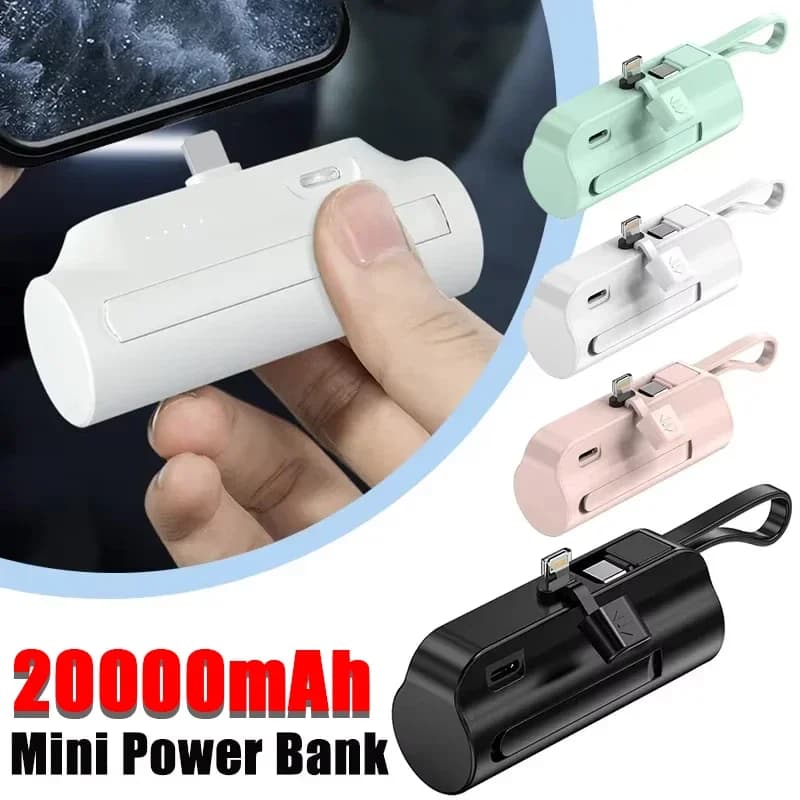 Mini Power Bank da 20000 mAh Batteria esterna Plug Play Power Bank Ricarica rapida per iPhone Samsung Huawei Xiaomi Powerbank portatile