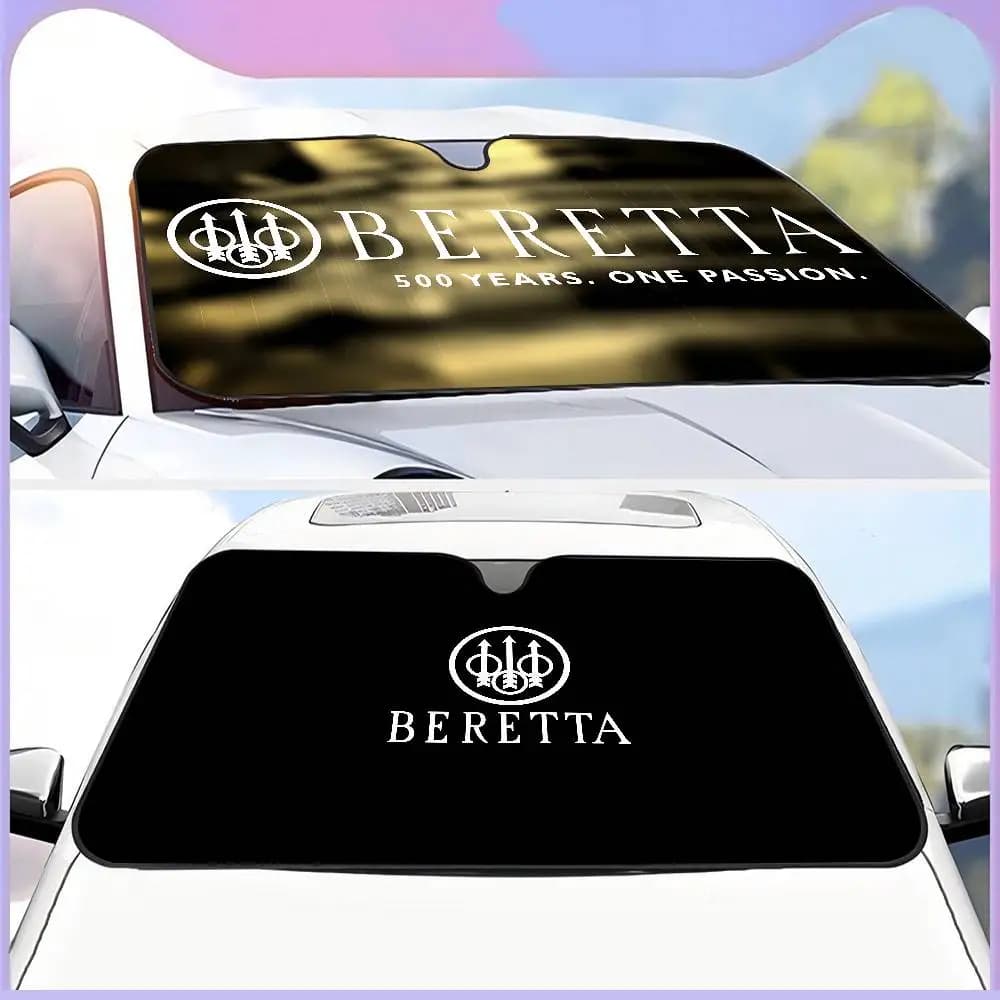 Parasole per Auto con Logo Beretta, Protezione Solare Riscaldata per Parabrezza, Copertura per Finestrini Auto, Visiera Parasole Automatica