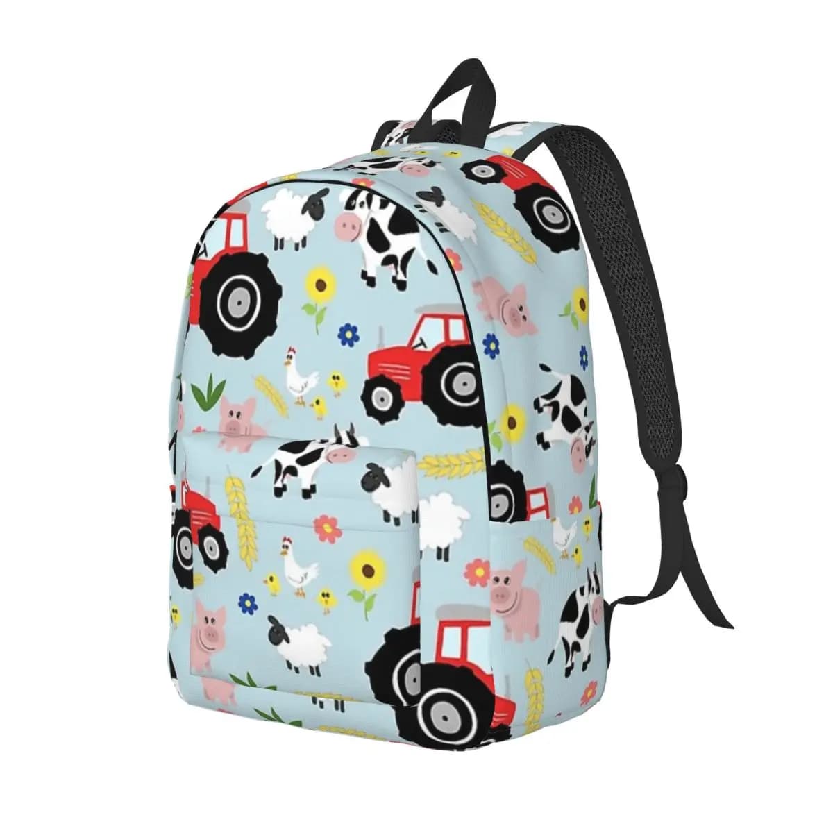 Cute Kids Red Tractor Farm Animal Pattern Zaino Zaino per bambini BookBag Borsa da scuola Borse a tracolla per uomo Donna