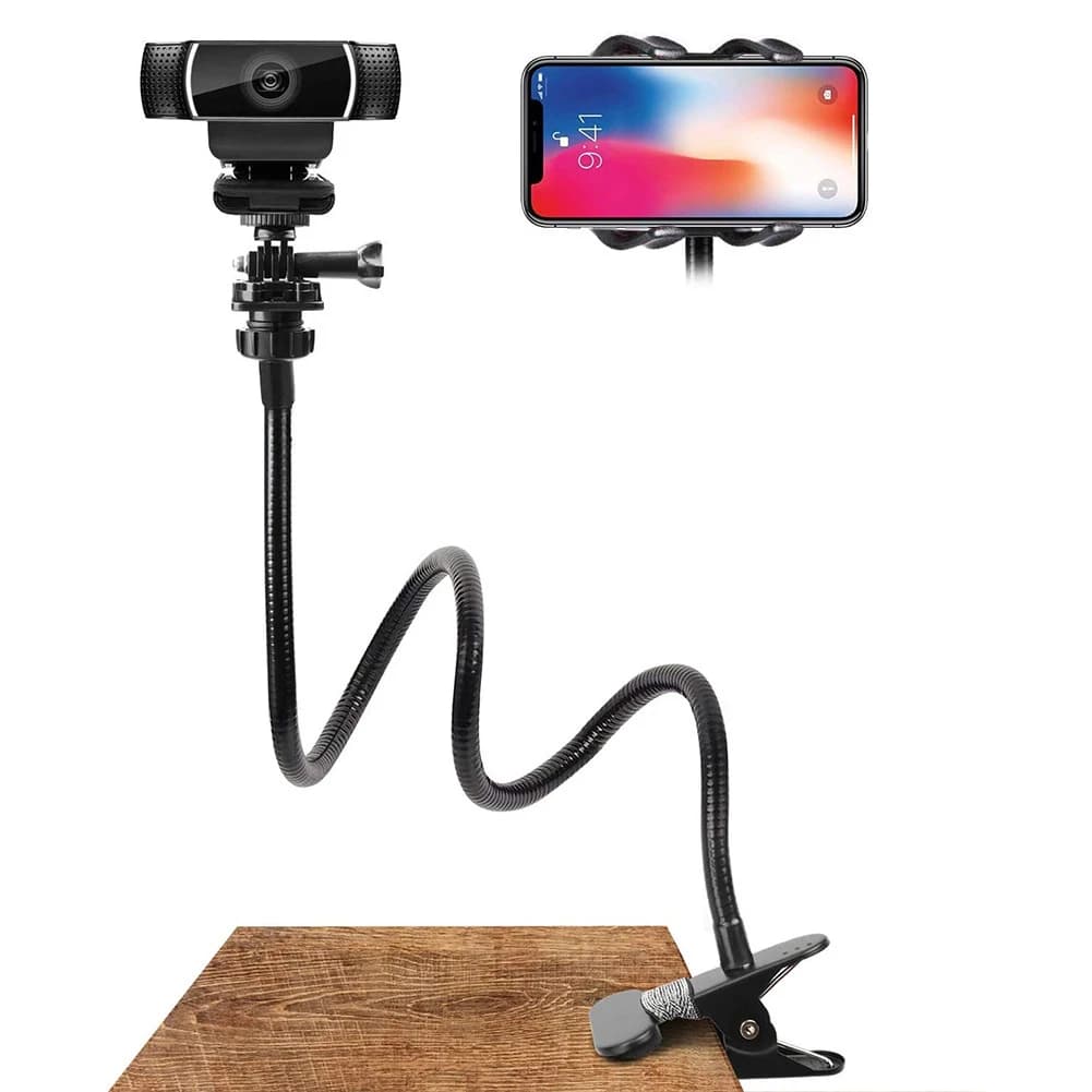 Flexible Support for Camera Logitech Brio 4K and Mobile Phone Support