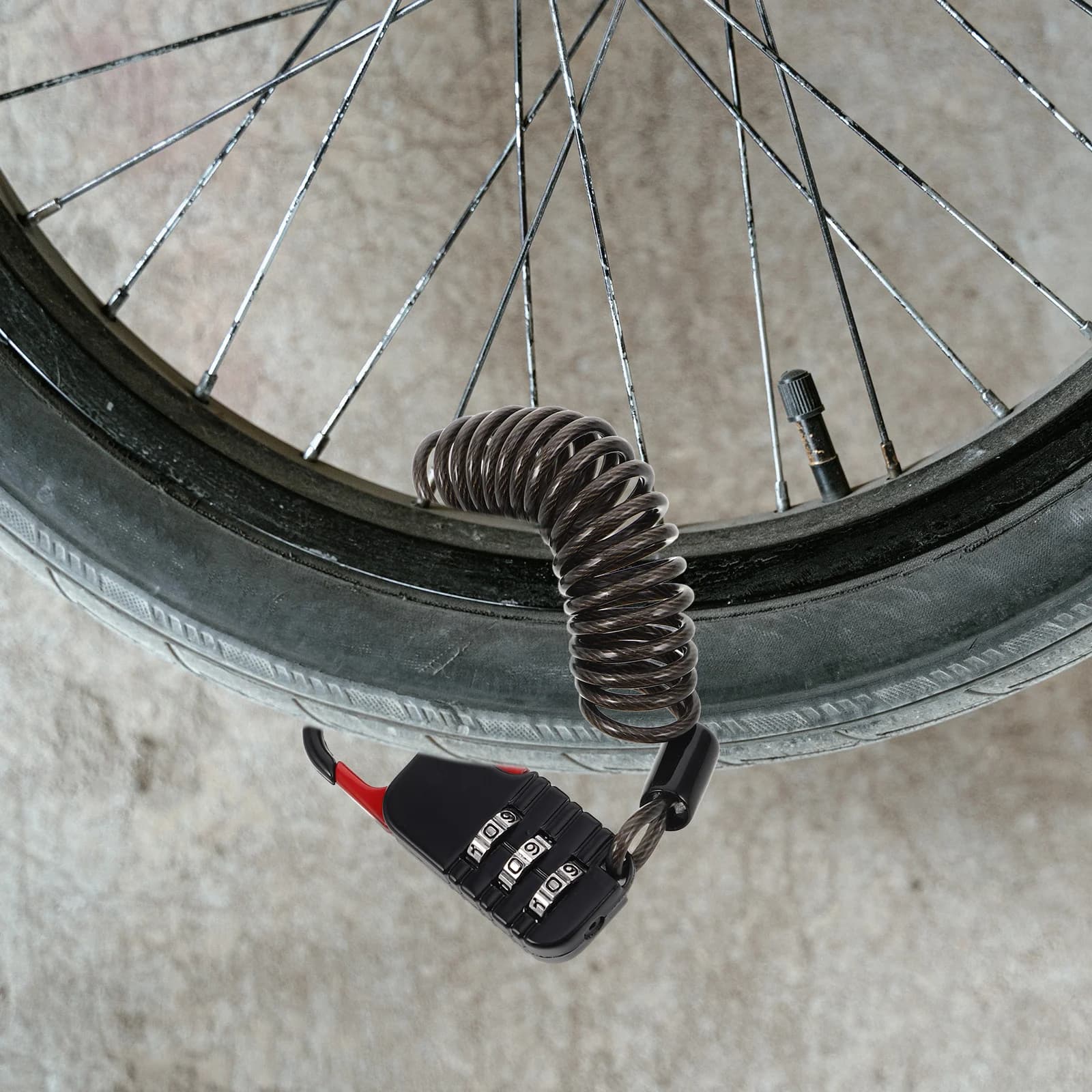 Lucchetto Antifurto Portatile con Password, Cavo in Acciaio per Bici, Combinazione Resettabile per Moto, Scooter e Viaggi