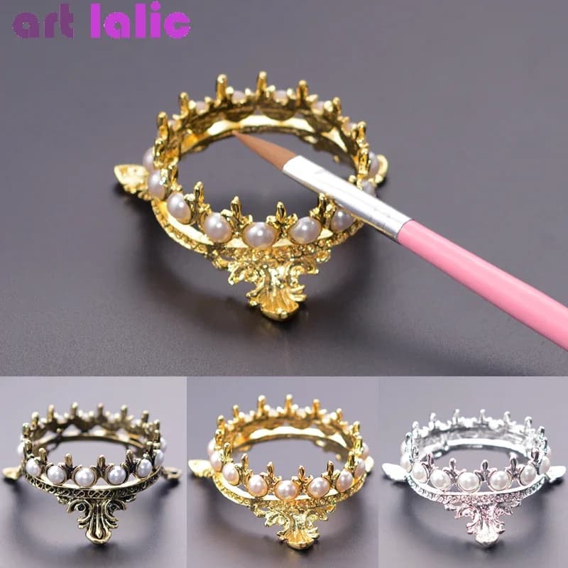 Set di portaspazzole per Nail Art con Design a corona strumenti per espositori per penne supporto per Gel UV acrilico per decorazioni