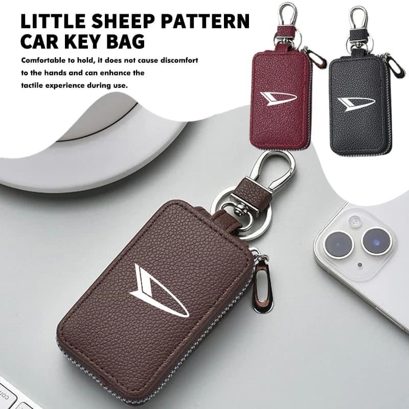 For Daihatsu Car Key Protector Bag Key Holder Mini Auto Key Case Wallet Zipper Bag Keychain Sirion Trevis Terios Mira Materia