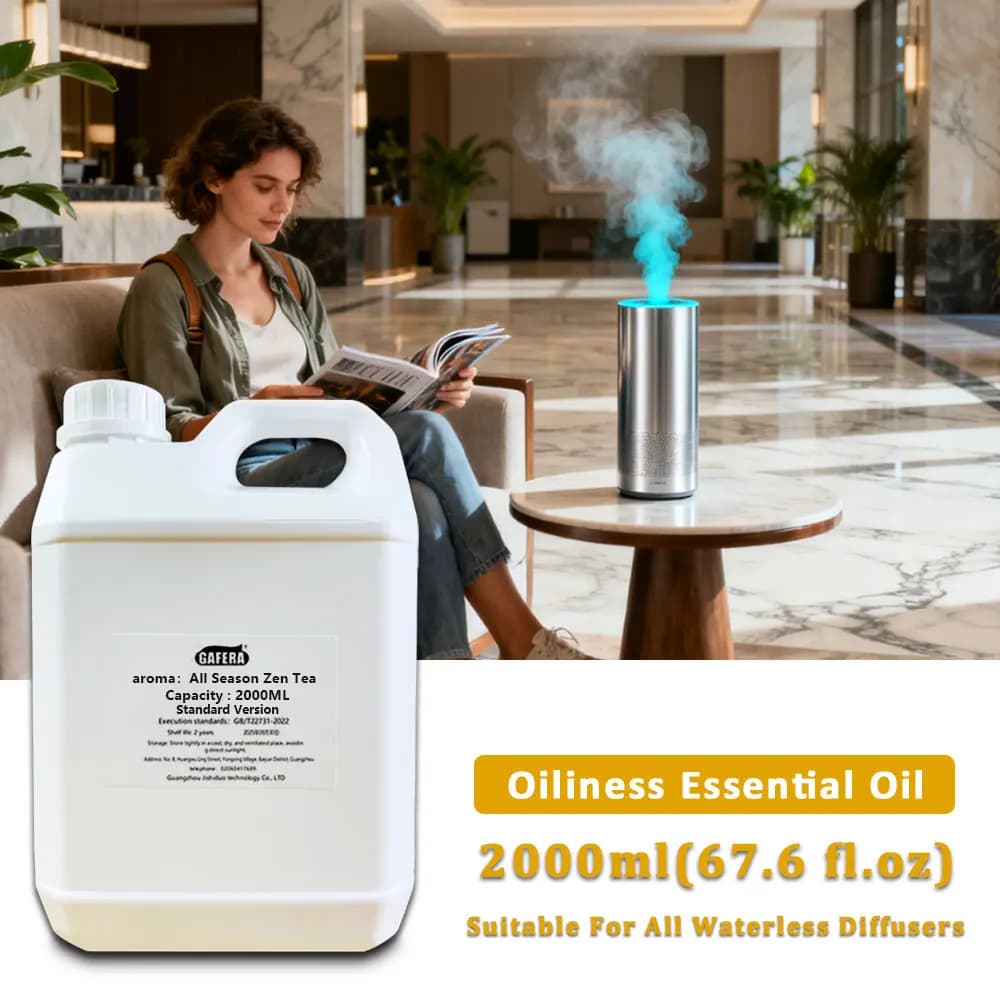 GAFERA 2000ml (67.6 fl.oz) All Season Zen Tea Essential Oils - For Waterless Diffuser, Aroma Machine Replenish Aromatherapy Oil