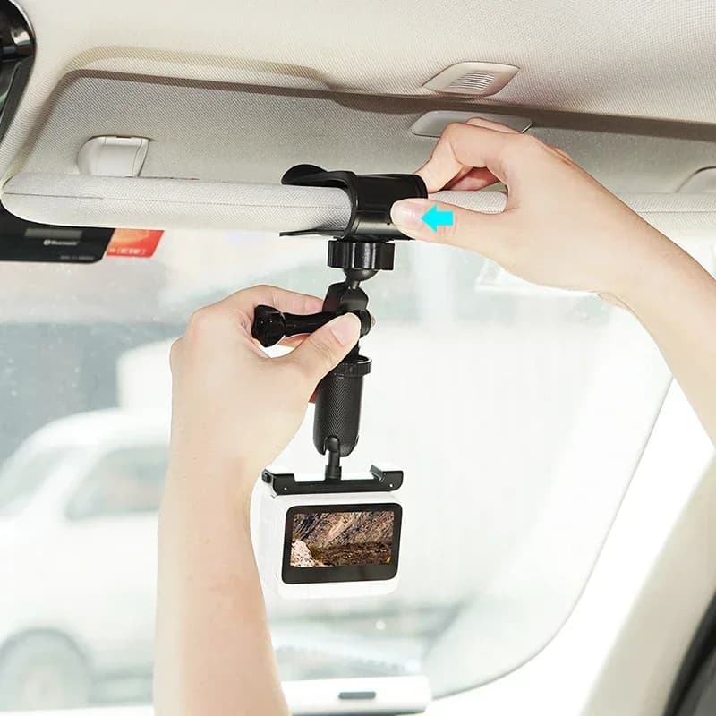 Supporto per auto Gopro per registrazione videocamera d'azione Visiera parasole Action Cam Cradle Pov Supporto automatico per Go Pro Insta360 DJI Osmo