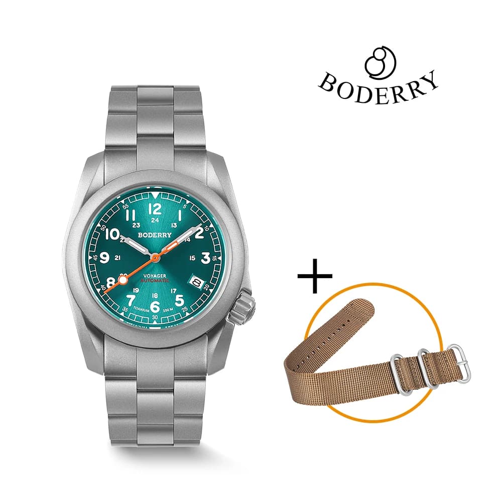 Boderry Field Orologi Orologio da polso subacqueo automatico in titanio per movimento Seiko Sport Orologio impermeabile 100M Orologio militare da uomo