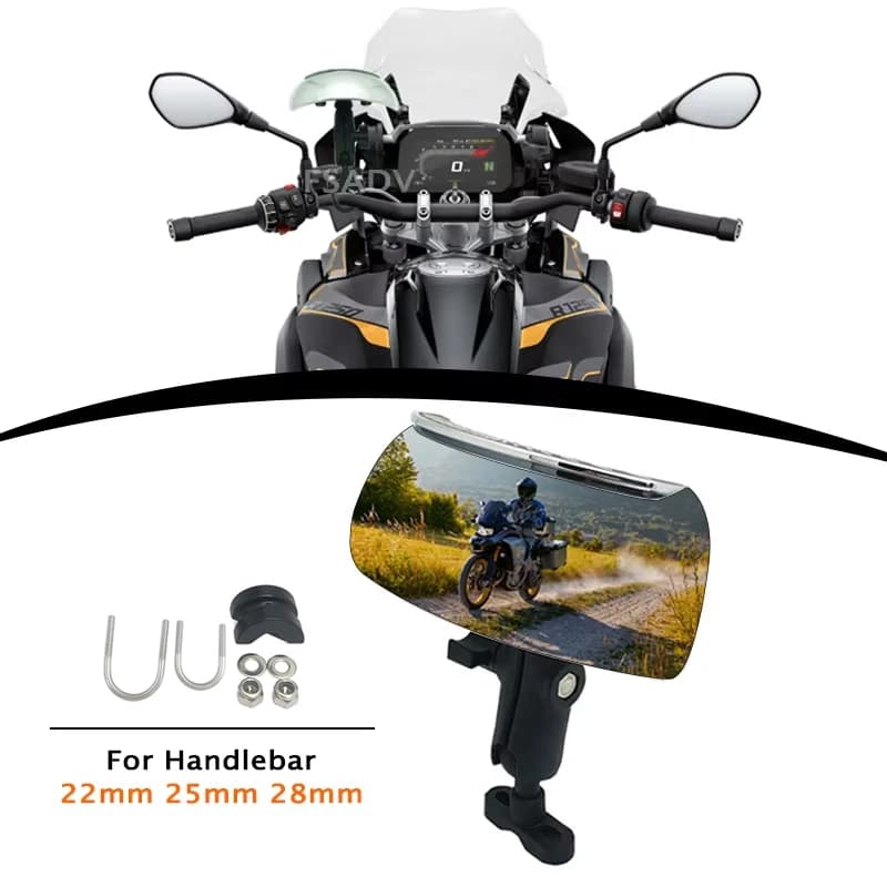 Manubrio moto Specchietto retrovisore grandangolare olografico da 180 gradi per BMW R1200GS R1250GS LC ADV F750GS F850GS Adventure