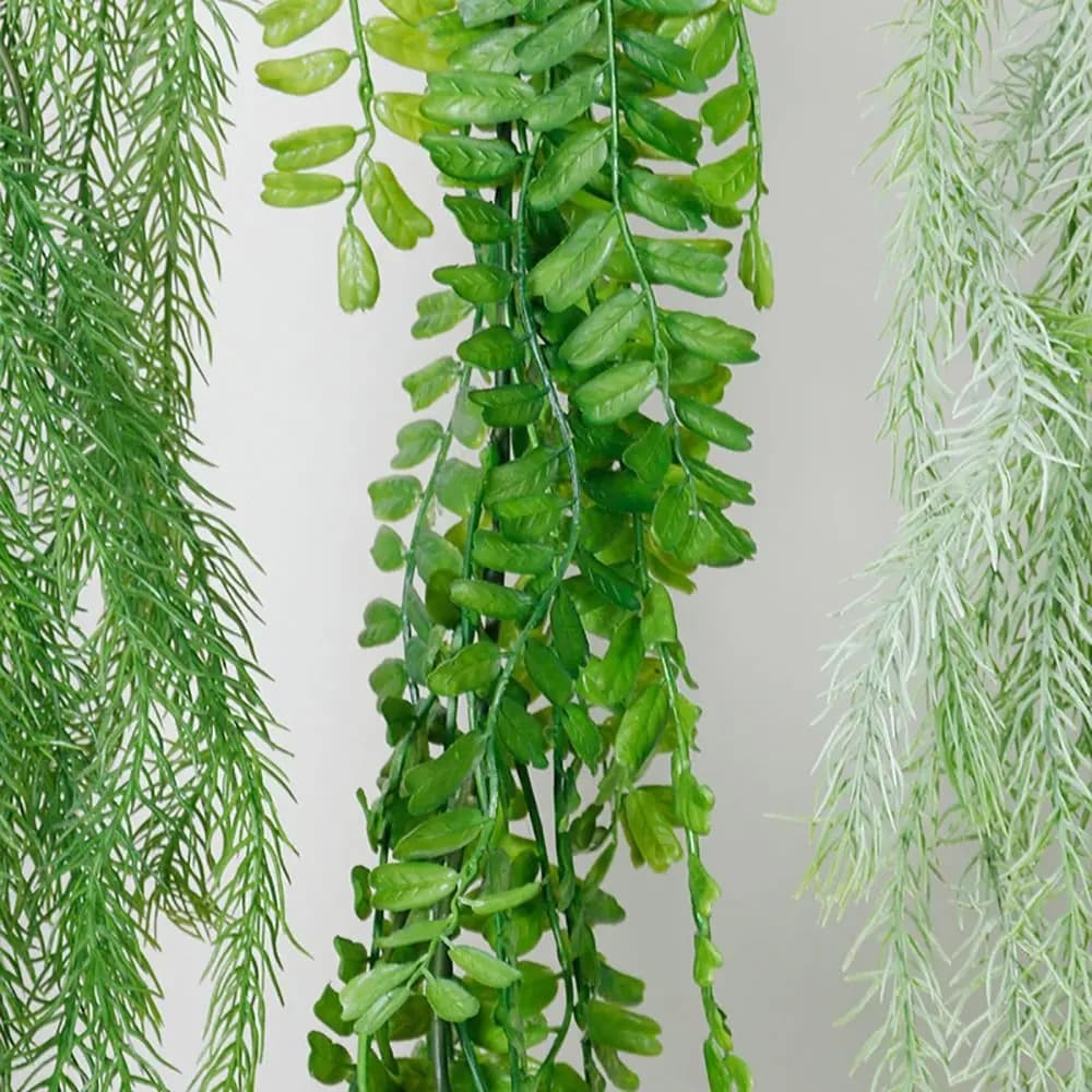 Ghirlanda di Piante Artificiali Extra Lunga, Vari Tipi, Foglie di Felce Verde Simulate, Ornamento da Appendere a Parete, Accessori per Foto