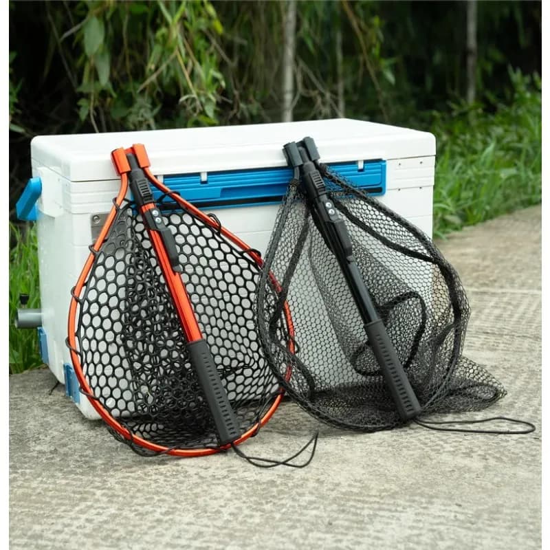 Reti da Pesca Pieghevoli, Rete di Cattura a Prezzo Conveniente, Rete in Gomma/Silicone per Pescare Pesci fino a 14kg, Accessorio per Pescatori