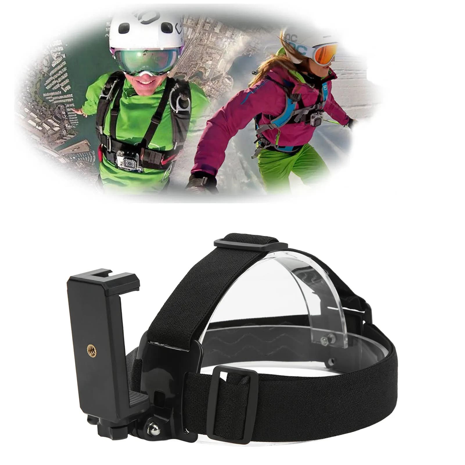 Cinghia per Fotocamera Multiuso Regolabile, Supporto per Selfie su Testa per Smartphone e Action Camera, Accessori per Fotocamere