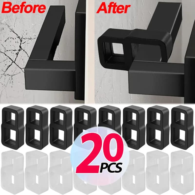 20/1 Pezzi Cuscinetto Anti-collisione per Maniglia Porta, Fermaporta in Silicone Creativo Quadrato, Protezione Anti-danno per Pareti e Mobili, Accessori per Porte
