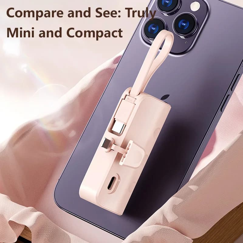 50000mAh Power Bank Built-in Cable Capsule Compact and Portable Mobile Power Bank for Xiaomi Huawei iPhone NEW 2026