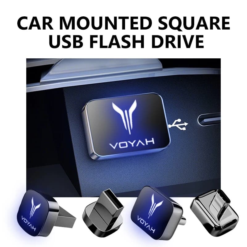 Car Dashboard Portable Storage 32GB/64GB Square USB Flash Drive For Voyah FREE Dreamer Zhuiguang 2021 2022 2023