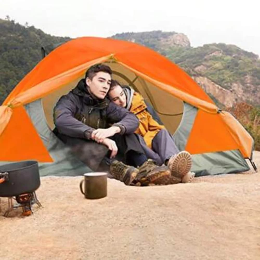 2 4 Person Camping Tent Lightweight Waterproof Backpacking Tent Easy Setup Windproof Double Layer With Rainfly Aluminum Poles Two Doors Compact Outdoor Family Tent for Camping Hunting Hiking Travelling