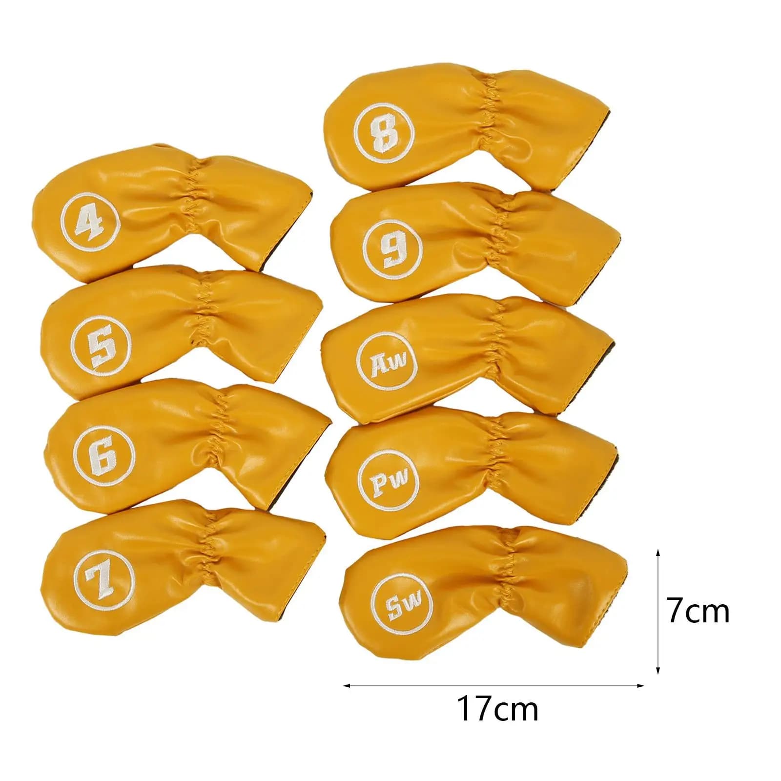 9Pcs Golf Club Head Covers Wrap Socks PU Leather Golf Wedges Headcovers Gift Golf Iron Covers Set Protector for Beginner Adult