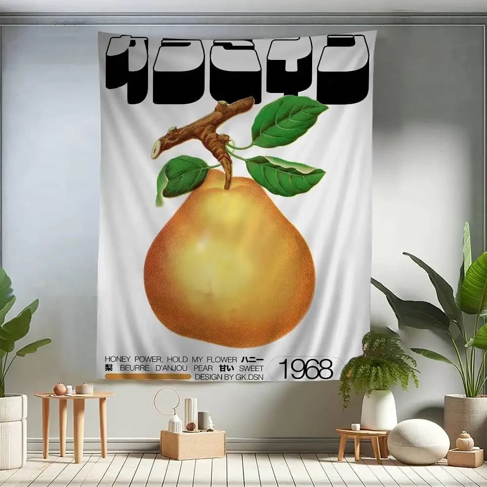 Flower and Fruit Art Painting Cartoon Tapestry Art Science Fiction Room Home Decor Wall Hanging Home Decor