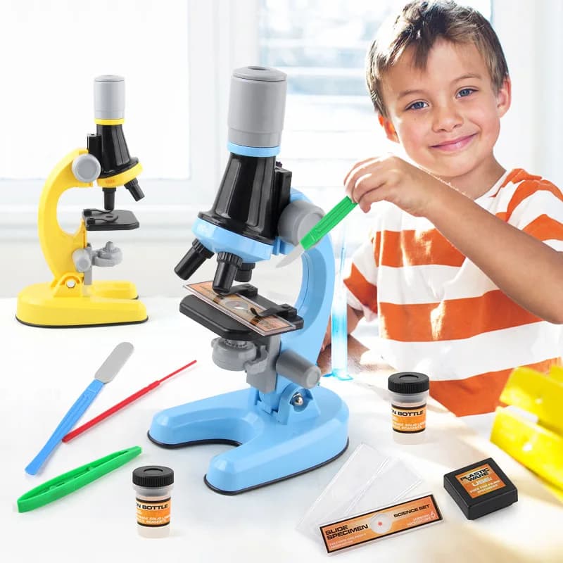 Microscopio giocattolo per bambini, microscopio per esperimenti scientifici, materiali scientifici, giocattolo educativo per la prima infanzia, regalo per migliorare l'intelligenza