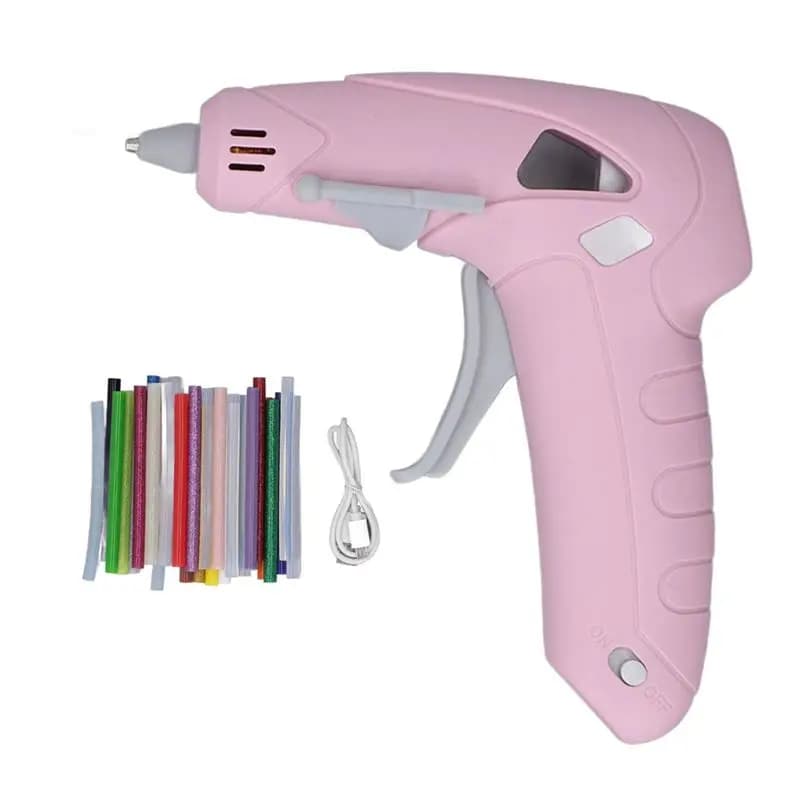 A76I-Electric Glue Gun Cordless Glue Gun Rechargeable Charging USB Leakproof Fast Heating With 30 Glue Stick For School