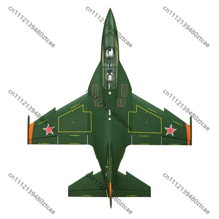 Yak-130 70mm EDF Jet, Green Painted 6S PNP Electric RC Airplane, 12-Blade Ducted Fan Trainer Plane with Retractable Landing Gear